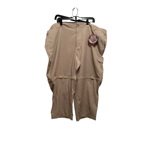 NWT Columbia PFG Omni-Shield Blood and Guts III Convertible Outdoor Pants Tan